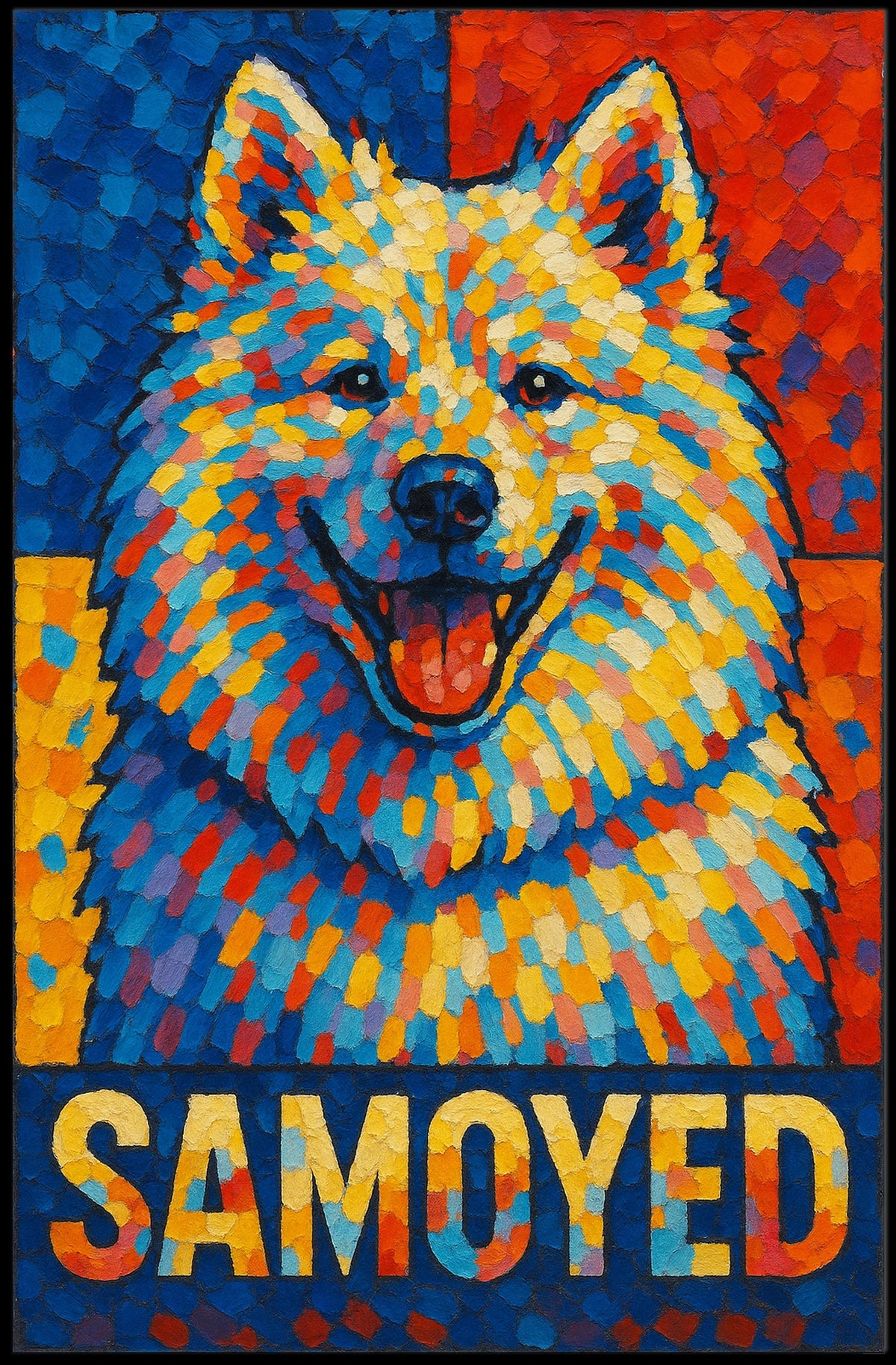 Vibrant Samoyed Portrait Poster