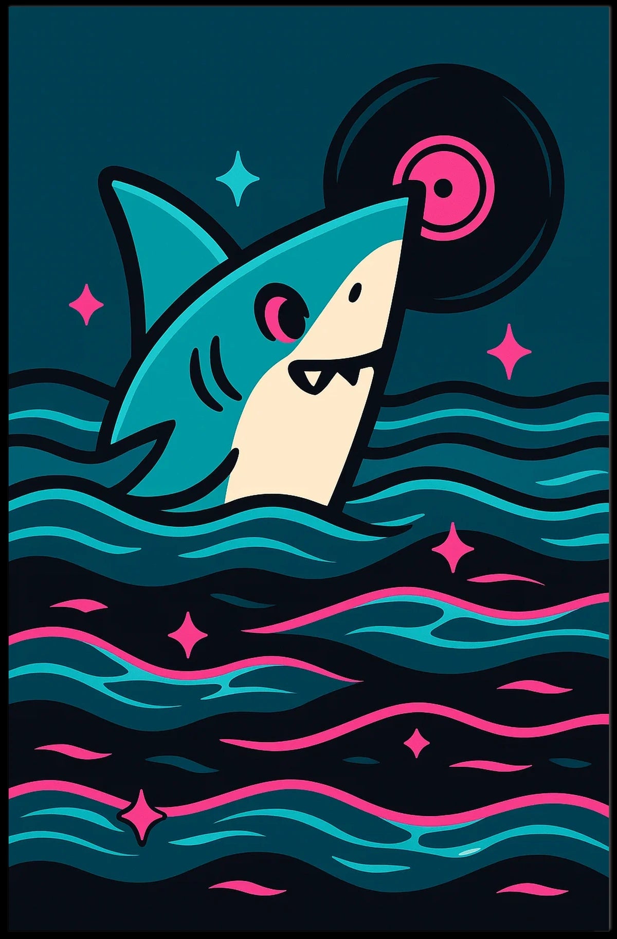 Vinyl Shark Adventure Poster