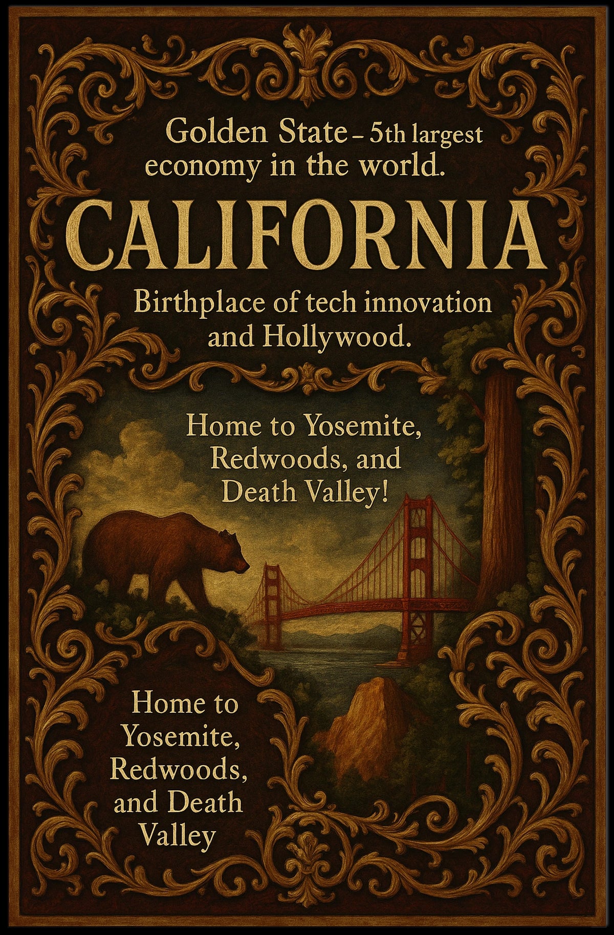California The Golden State Poster