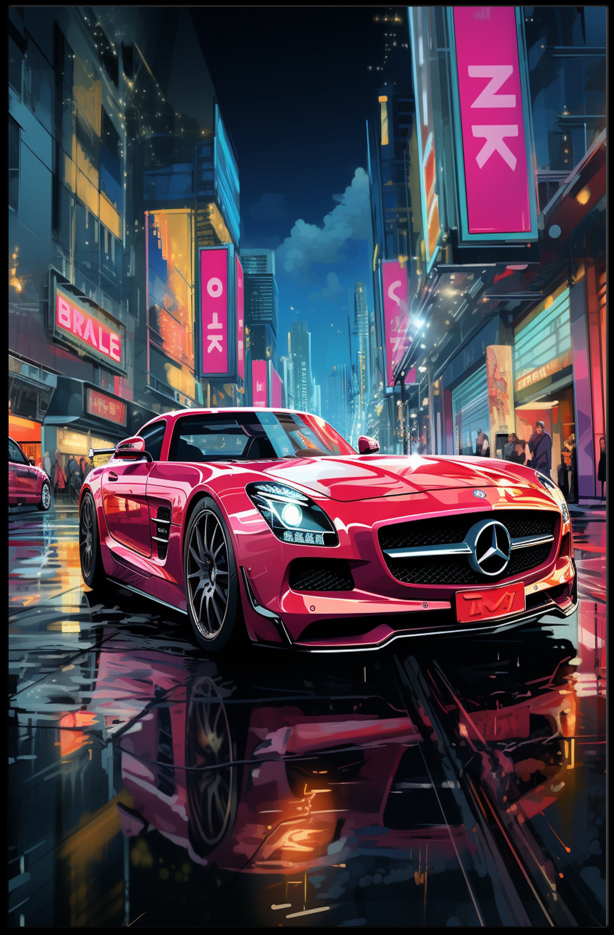 Urban Night Drive Poster PosterGoat