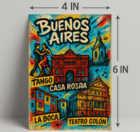Buenos Aires Highlights Vintage Poster Print PosterGoat
