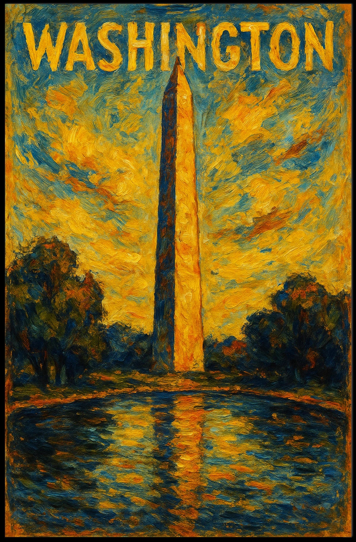 Washington Monument At Sunset Poster