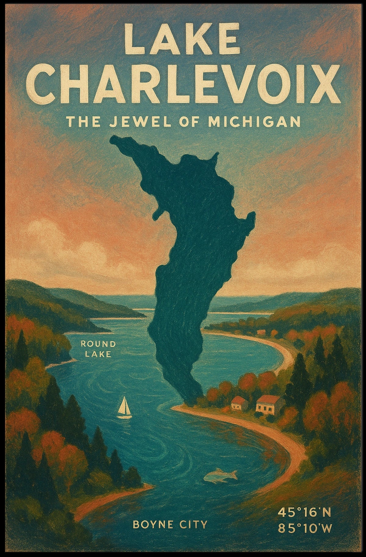 Lake Charlevoix Travel Poster