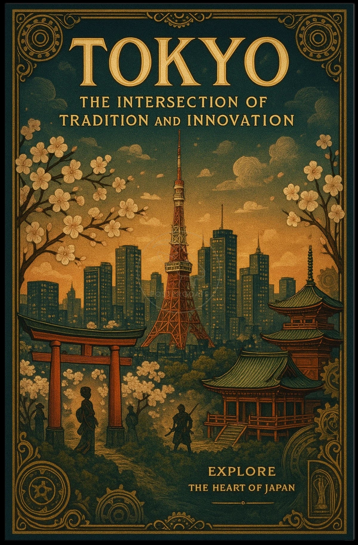 Tokyo's Timeless Blend: A Cultural or Heritage Poster
