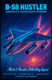 B-58 Hustler Vintage Military Aircraft Art Poster