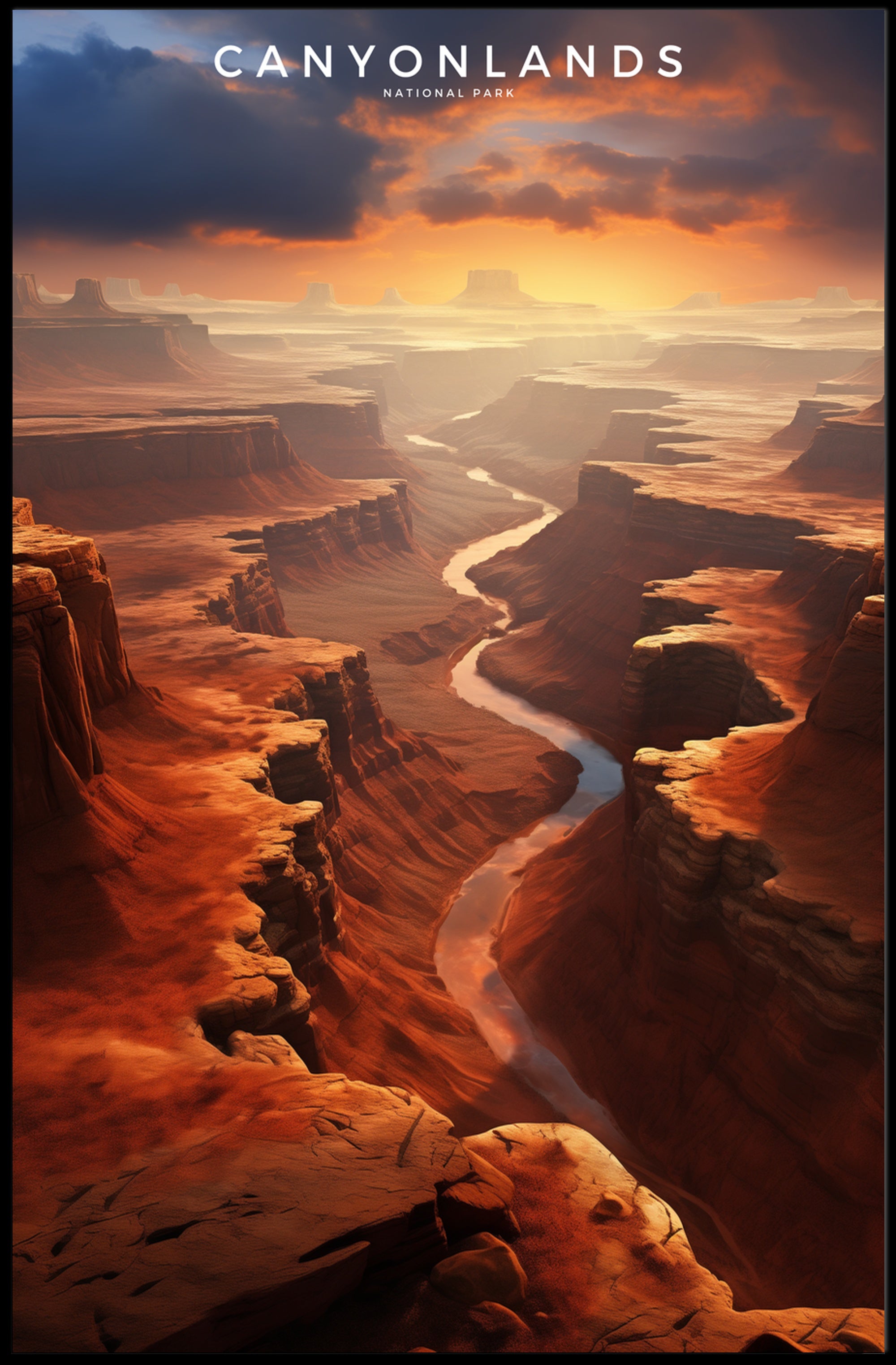 Canyonlands Sunset Poster Travel Wall Art Print