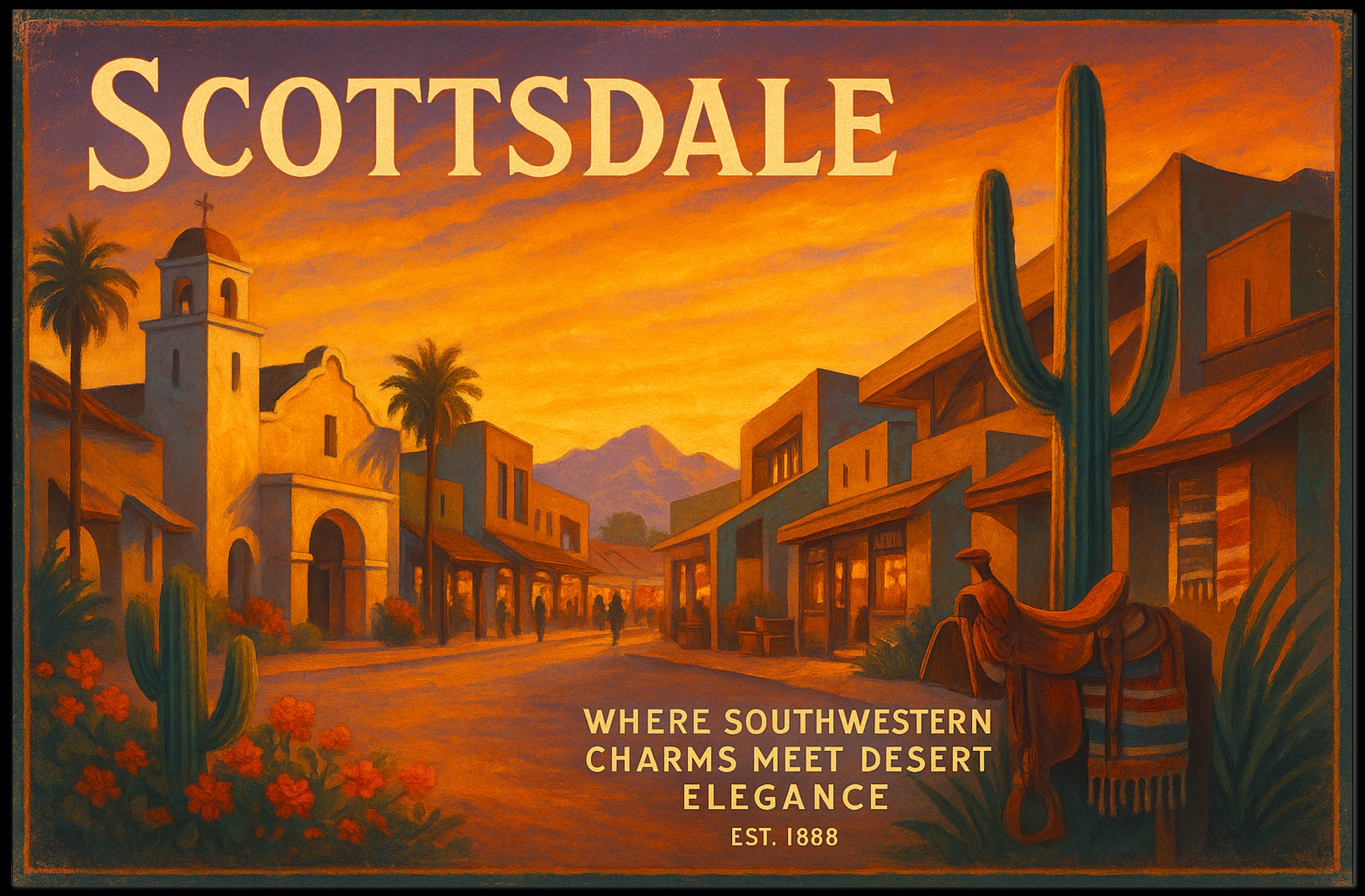 Scottsdale Southwestern Charm Travel Poster