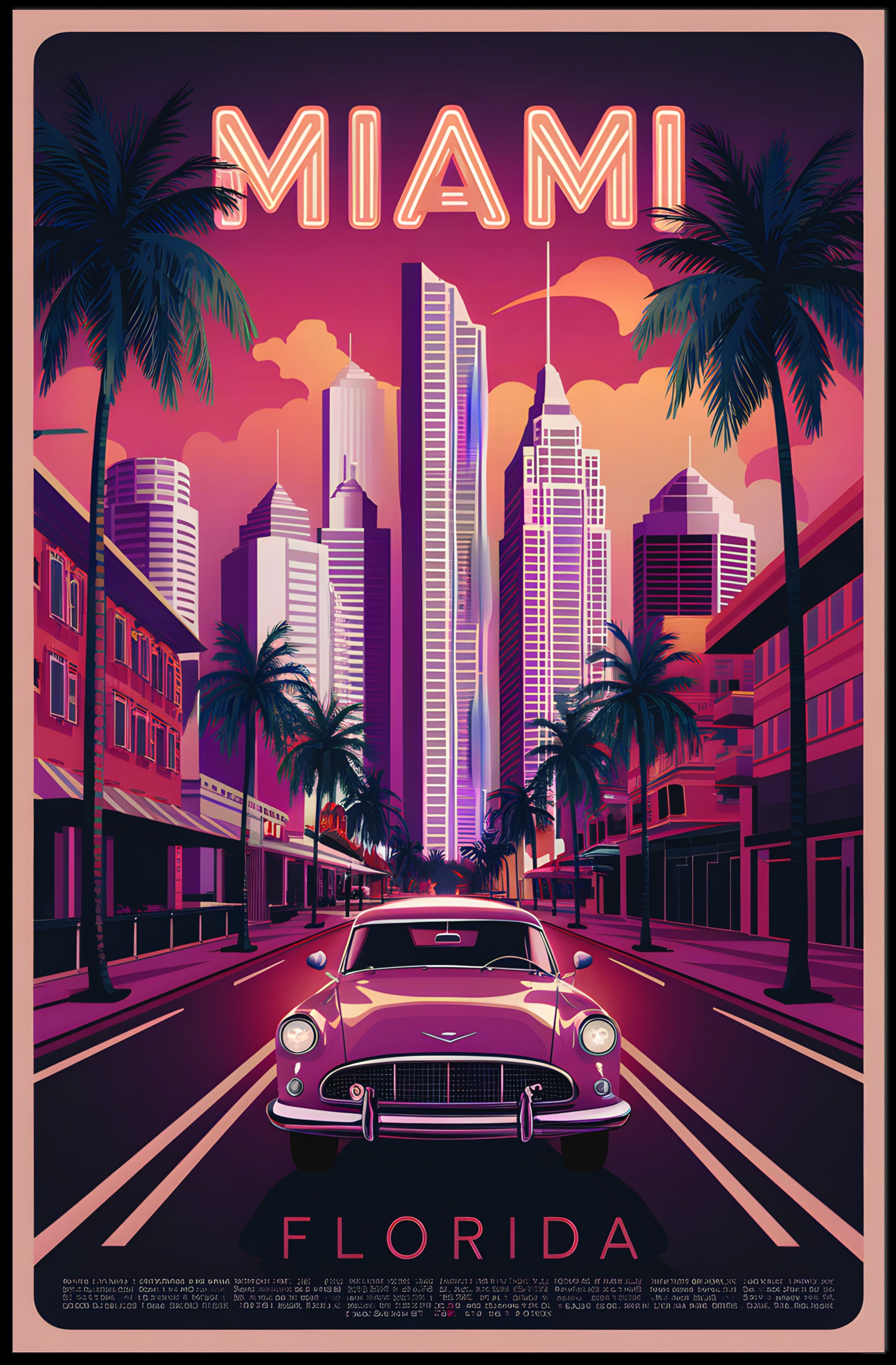 Miami Retro Vibes Poster