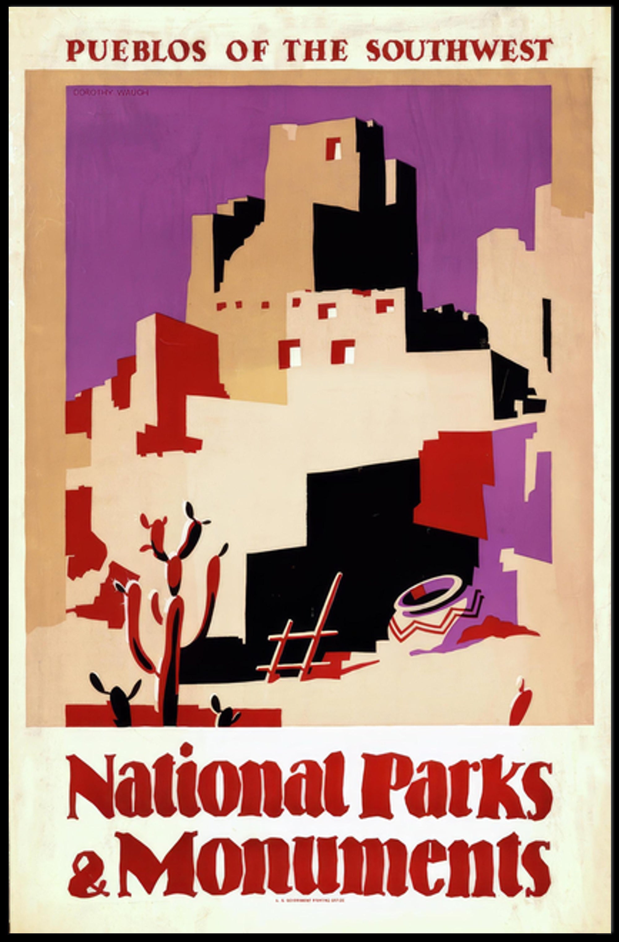 Pueblos Of The Southwest Travel Poster Vintage Print