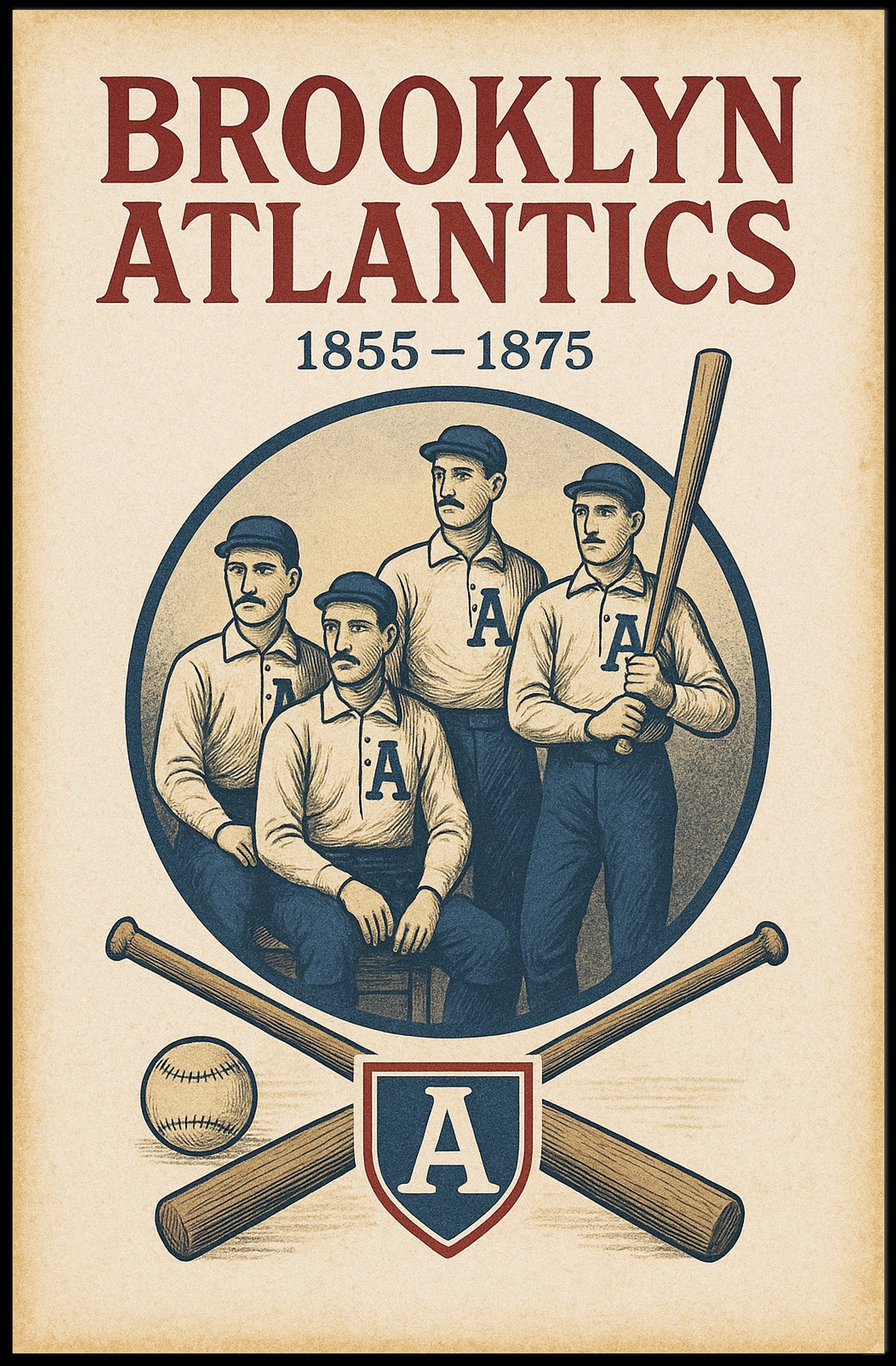 Brooklyn Atlantics Baseball Team Poster PosterGoat