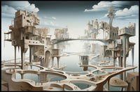 Surreal Architectural Dreamscape Art Poster