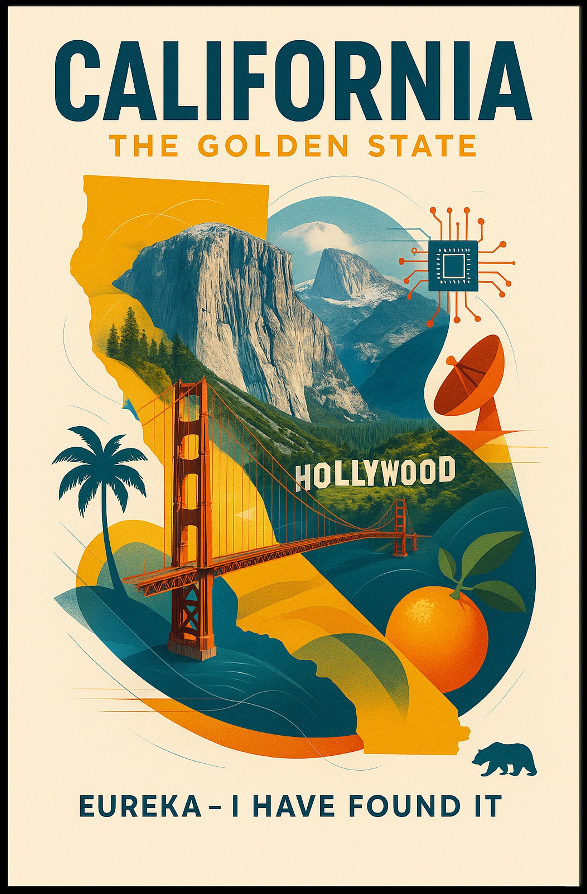California Adventure: Vintage Travel Poster