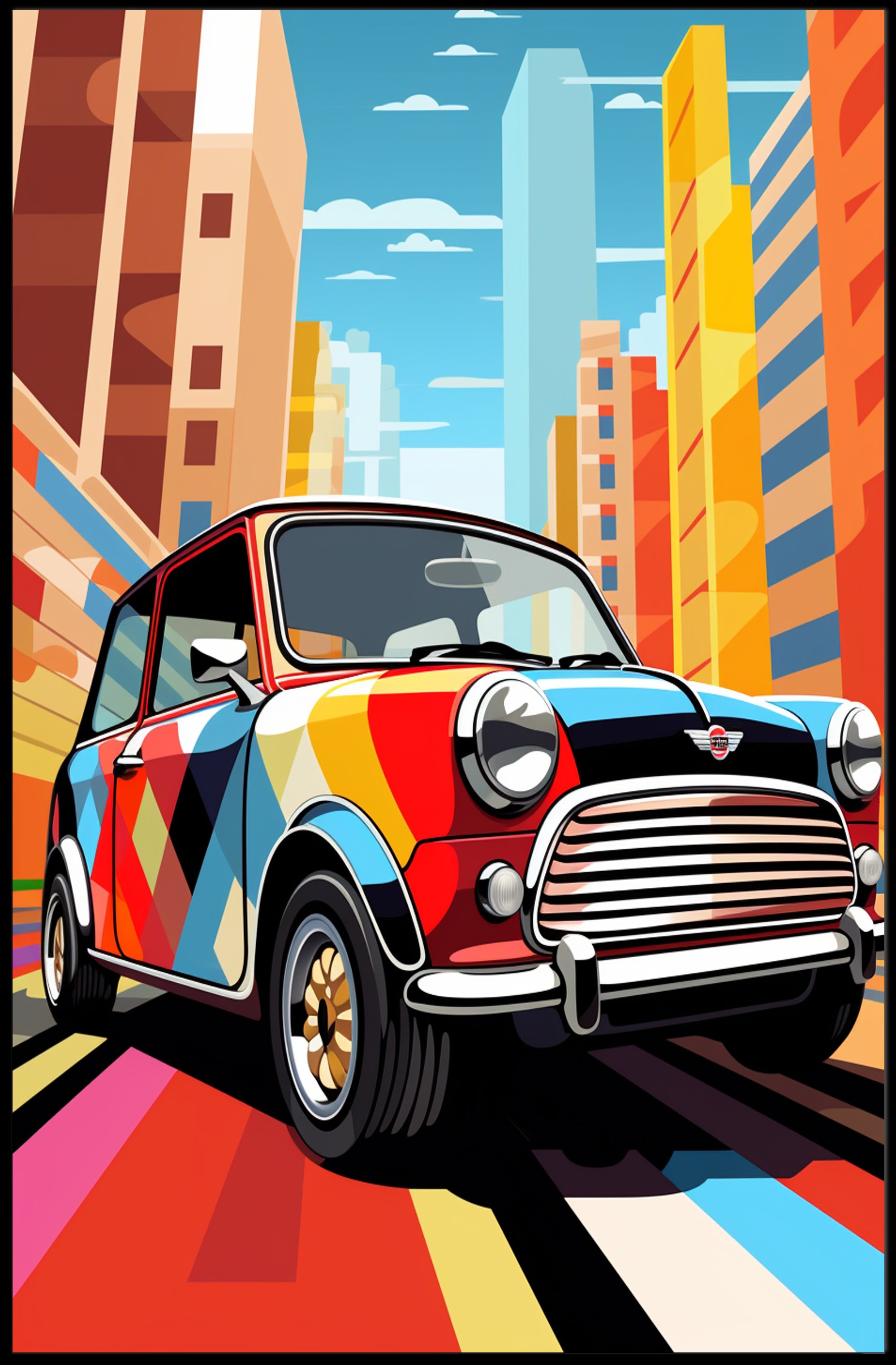 Vibrant Urban Drive Poster PosterGoat