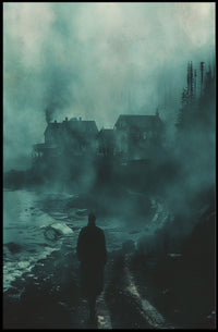Moody Coastal Village Thriller Noir Movie Poster PosterGoat