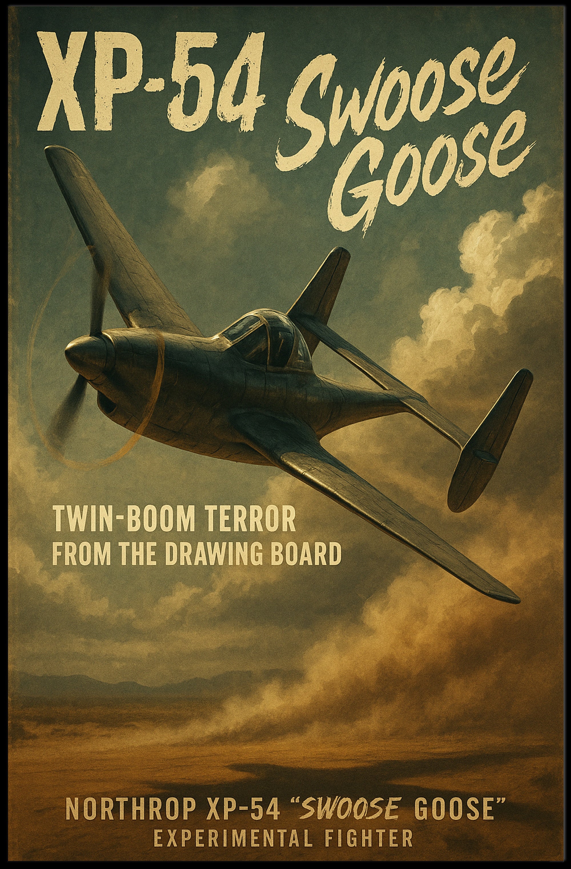 XP-54 Swoose Goose WWII Era Aviation Artwork
