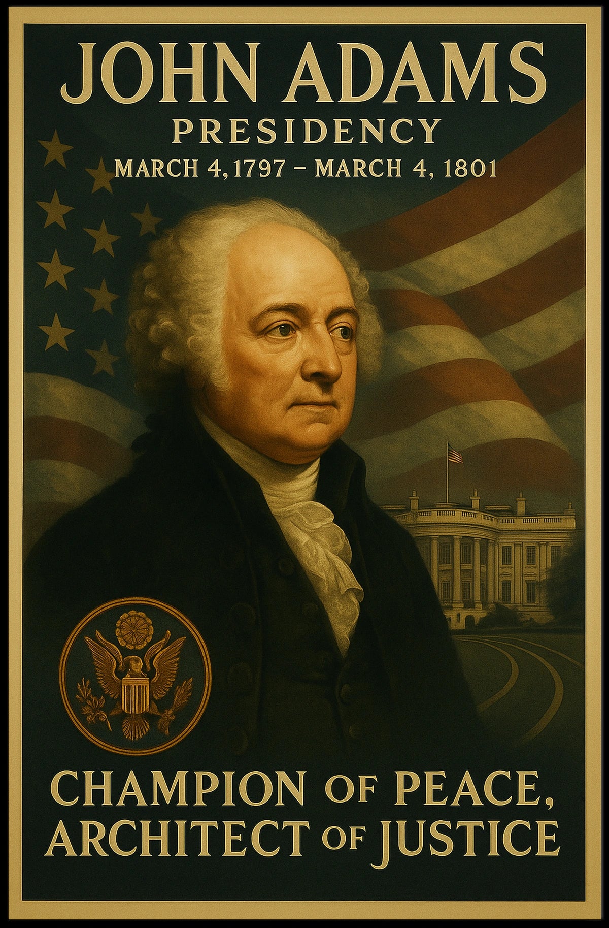 John Adams Historical Iconic Art Poster