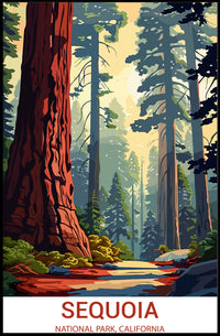 Sequoia National Park Vintage Travel Poster