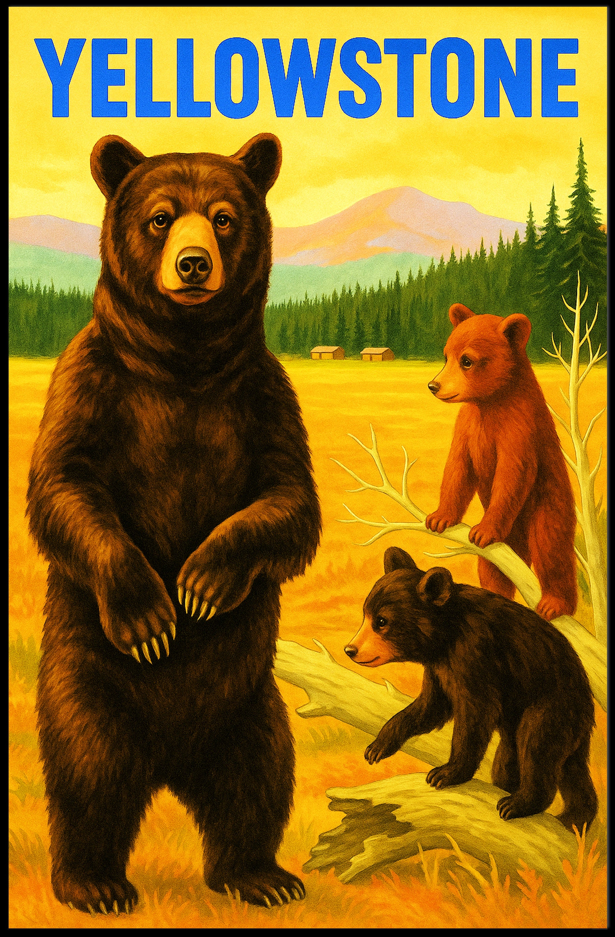 Yellowstone Bears Poster PosterGoat