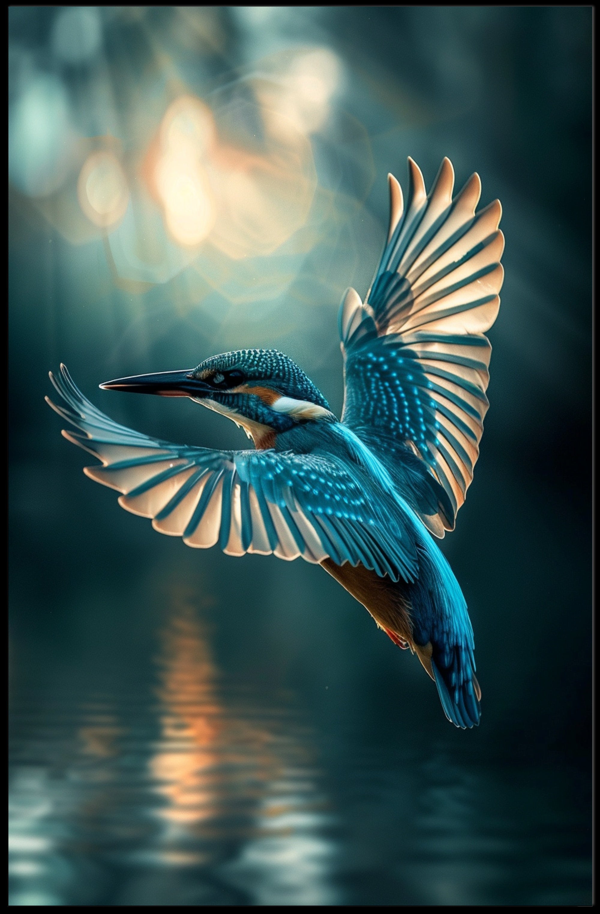 Kingfisher Elegance Photorealistic Animal Poster PosterGoat