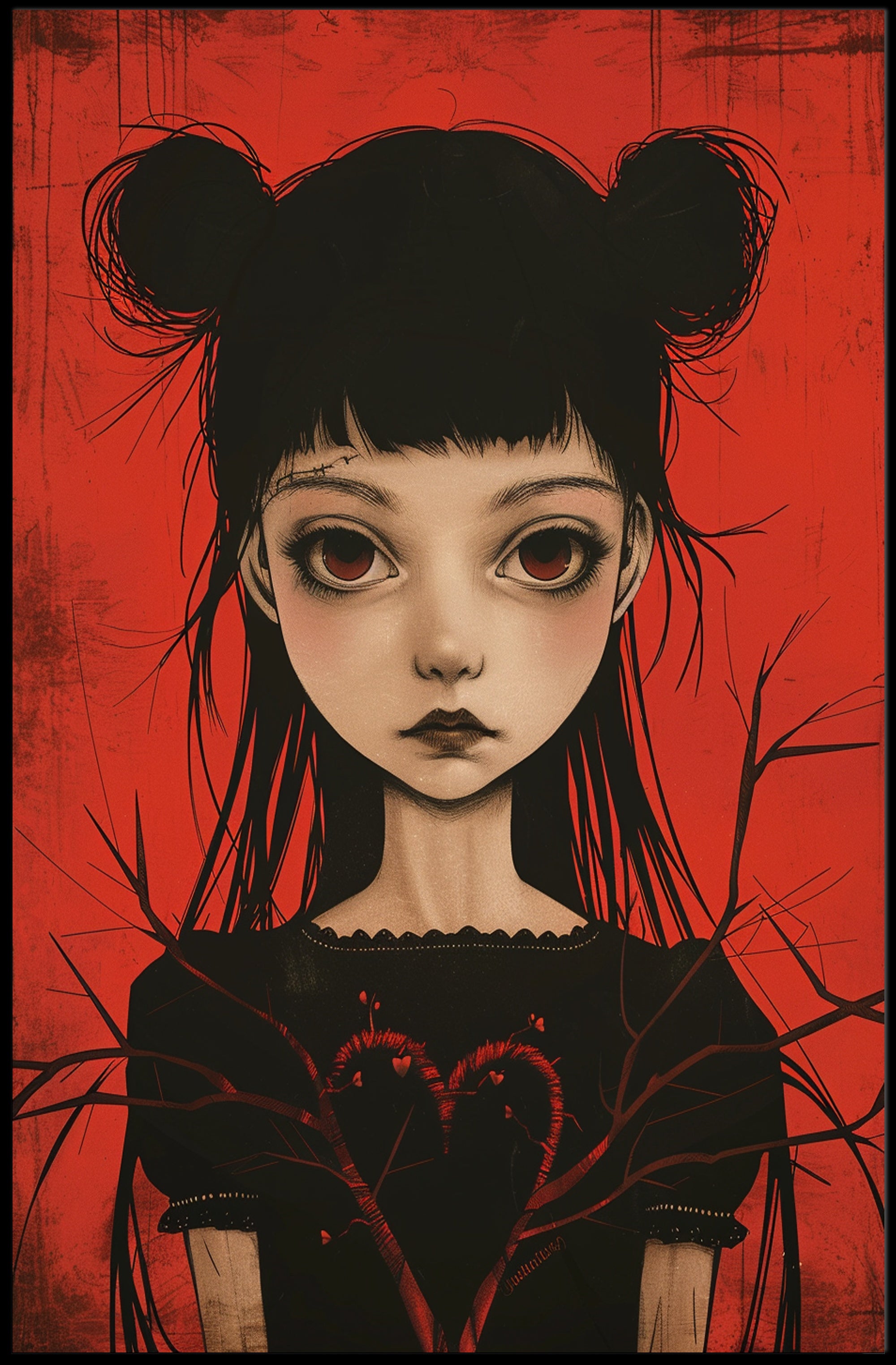 Gothic Girl Portrait Poster for Unique Home Decor PosterGoat