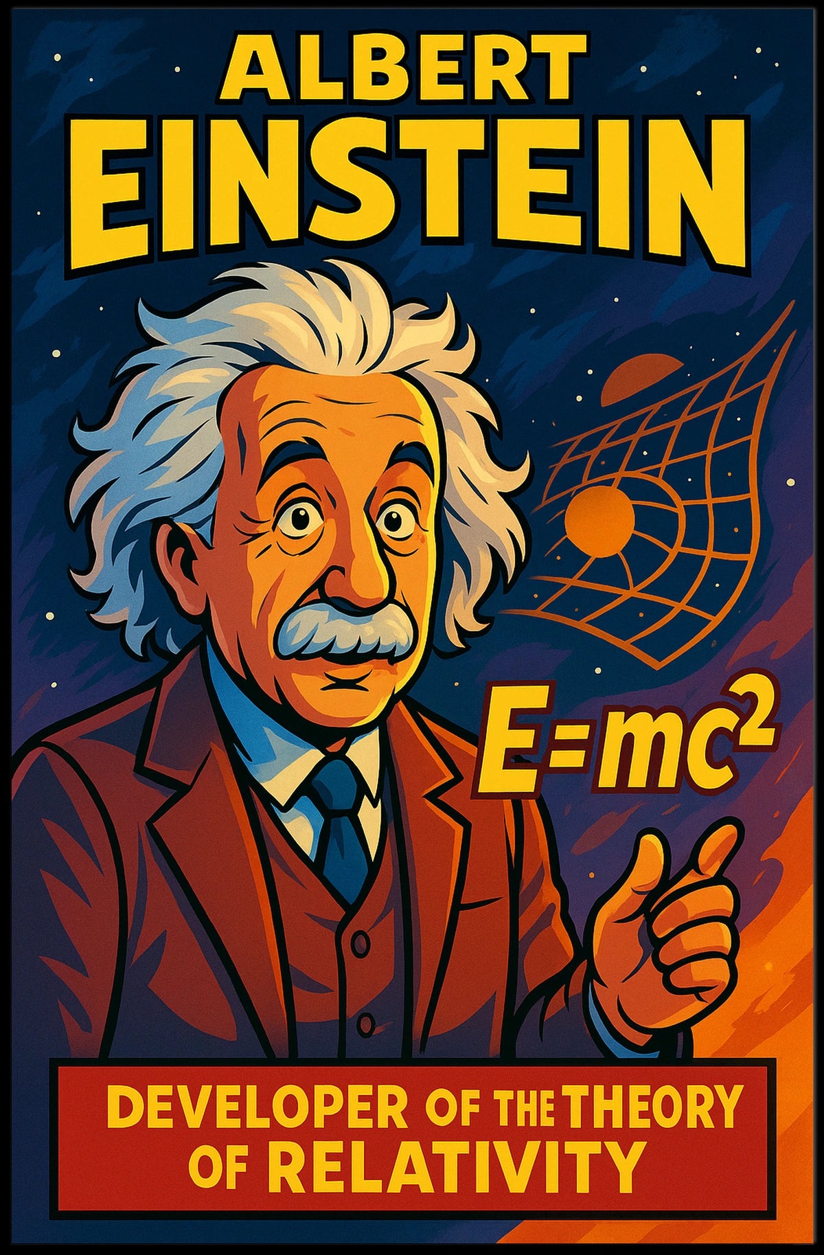 Albert Einstein Vintage Relativity Theory Scientific Collectors Inspiration Timeless Iconic Poster