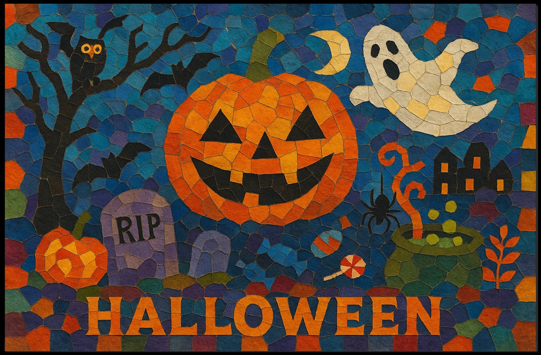 Halloween Mosaic Gothic Collectors Poster