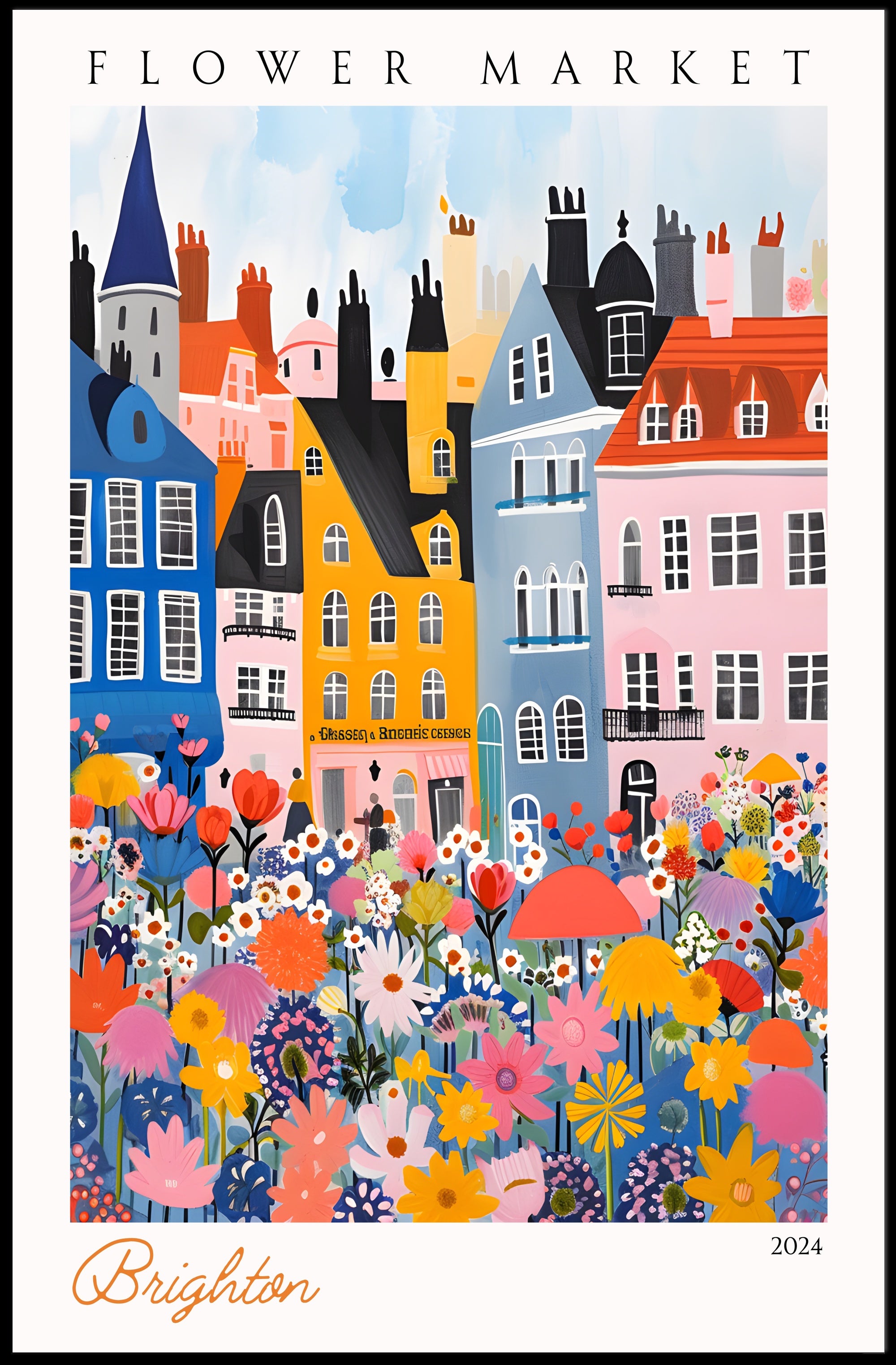 Brighton Flower Market Poster PosterGoat