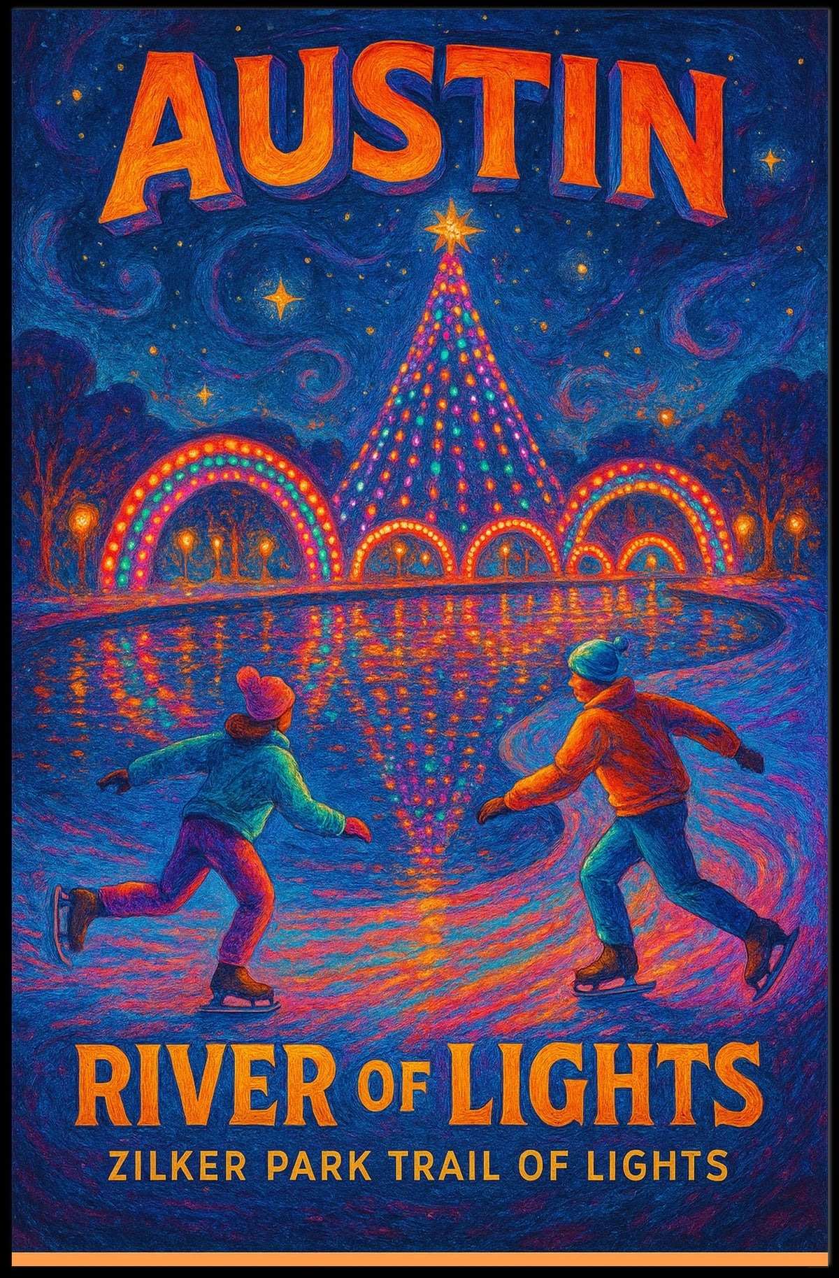 Austin River Of Lights Poster