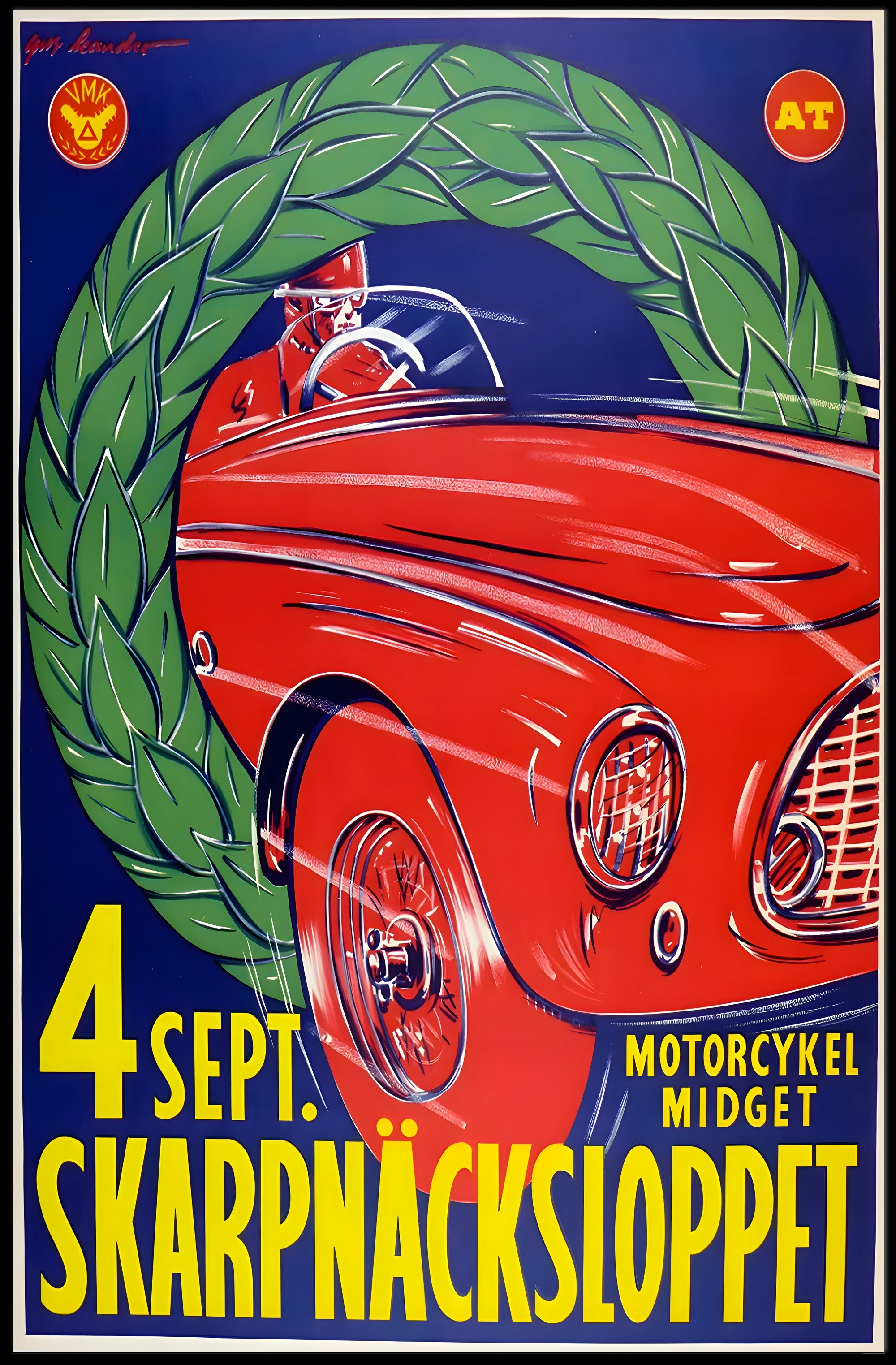 Skarpnäcksloppet Motorcykel and Midget Race Poster