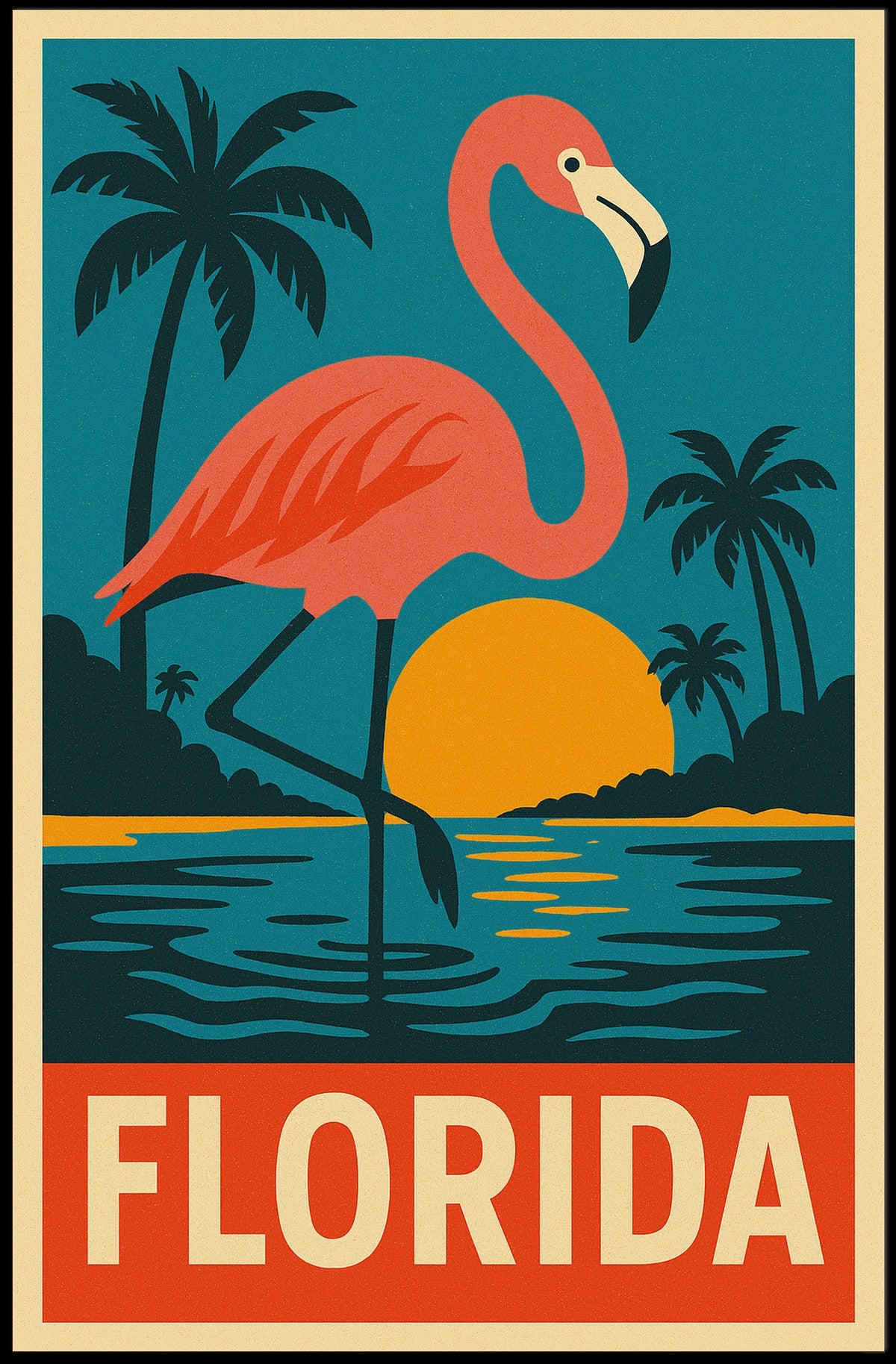 Florida Flamingo Poster