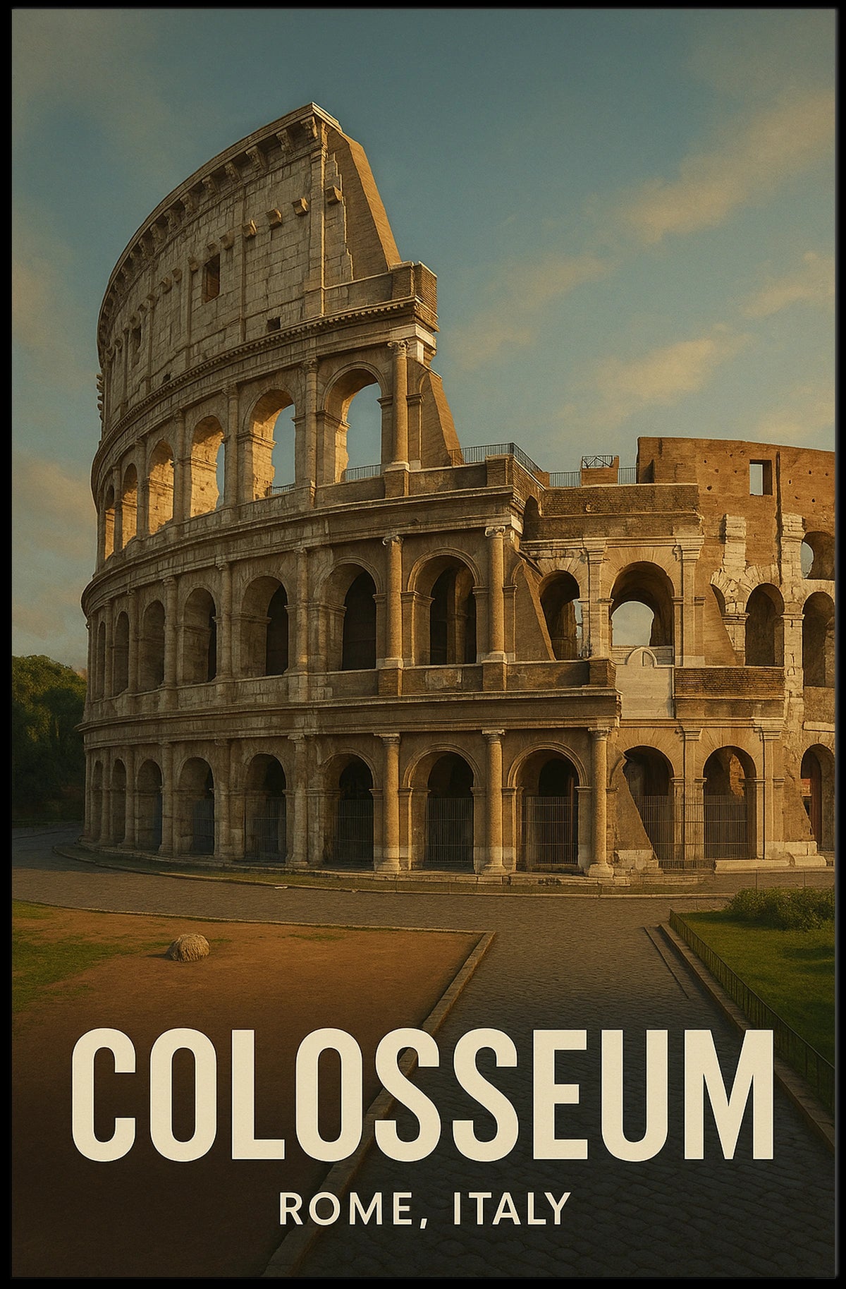 Colosseum Rome Travel Poster