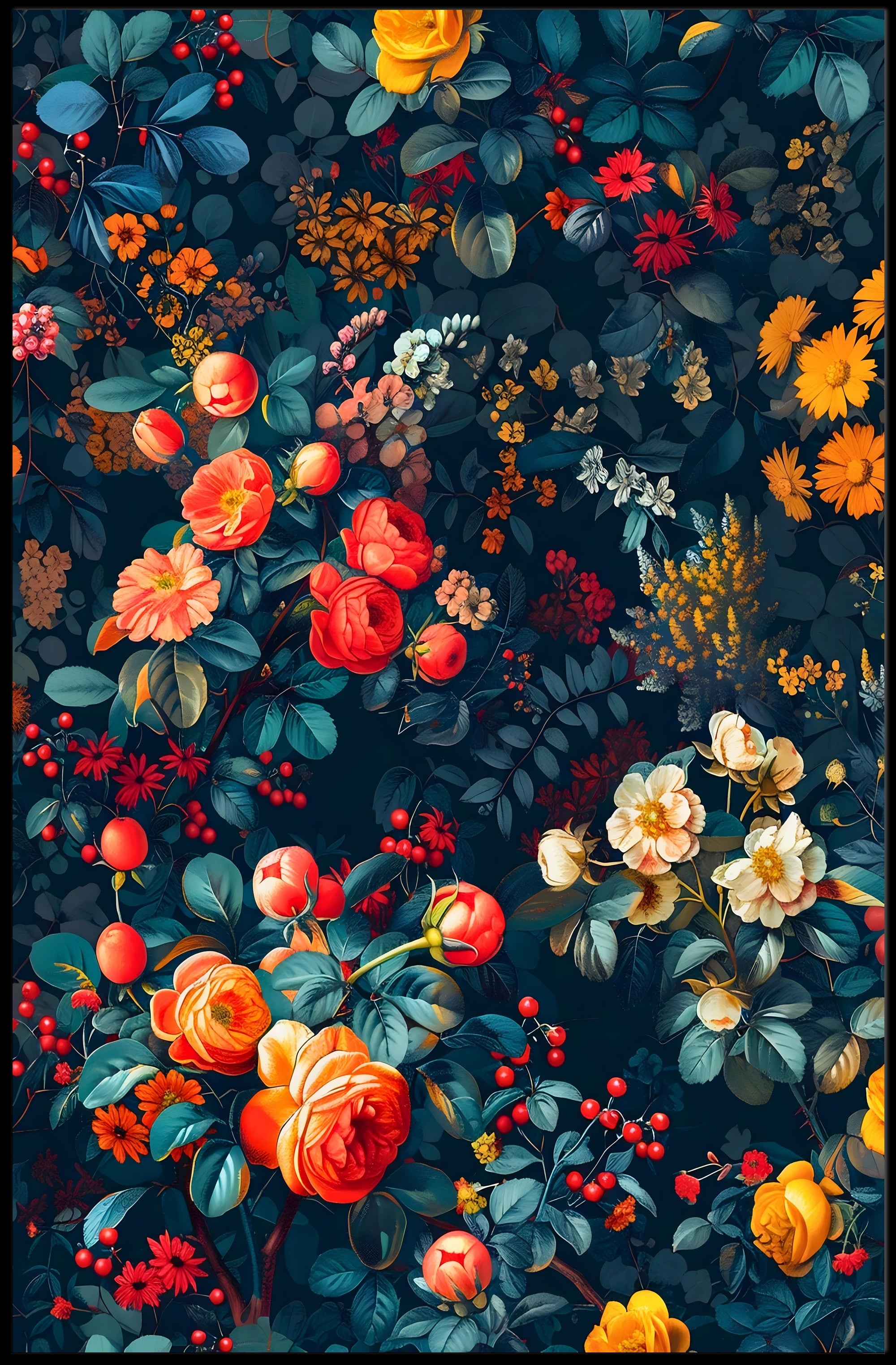 Vibrant Botanical Illustration Art Print: Abstract or Artistic Poster