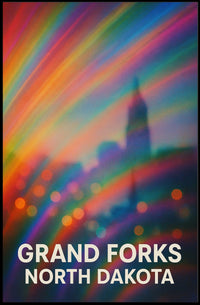 Grand Forks North Dakota Minimalist Travel Decor Poster