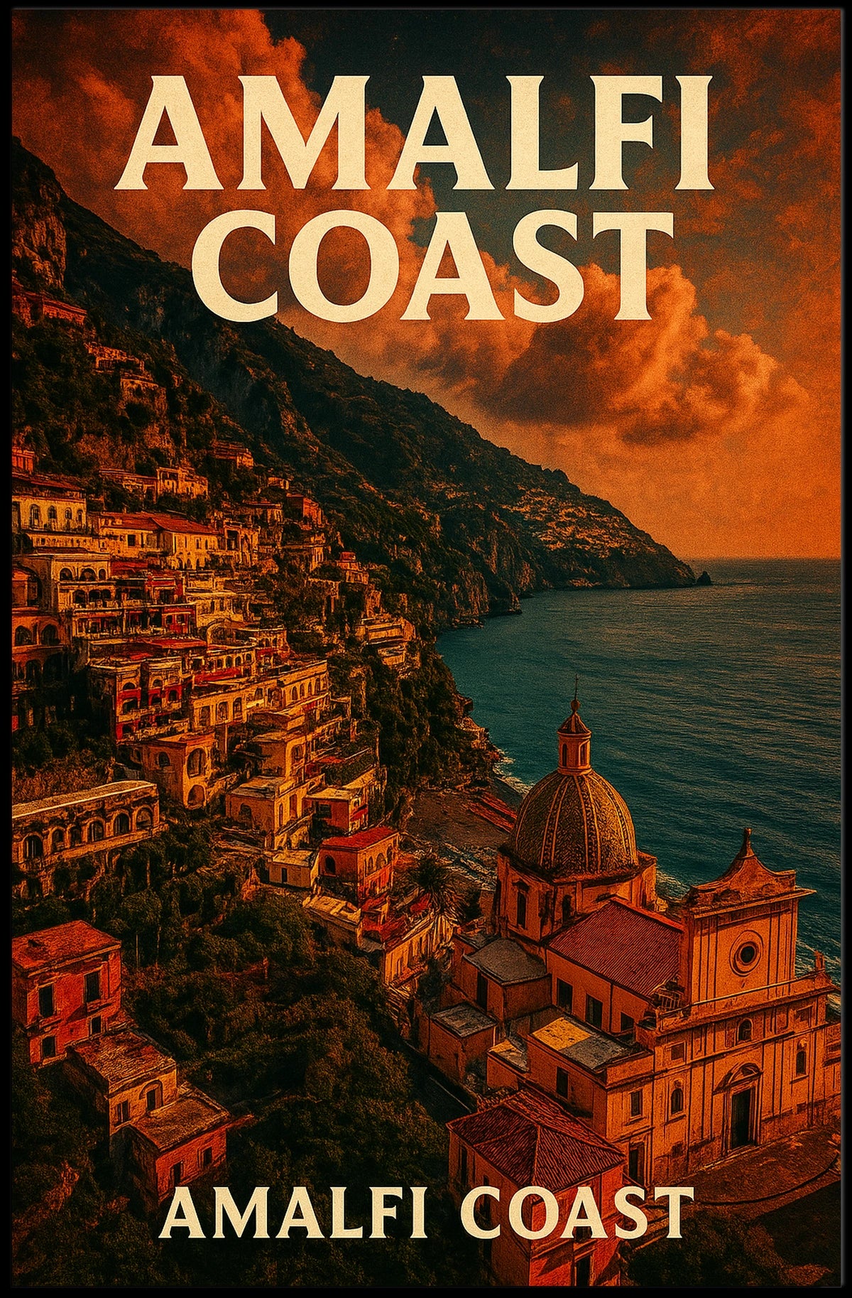 Amalfi Coast Scenic Beauty Poster Wall Art 18X24 Seascape