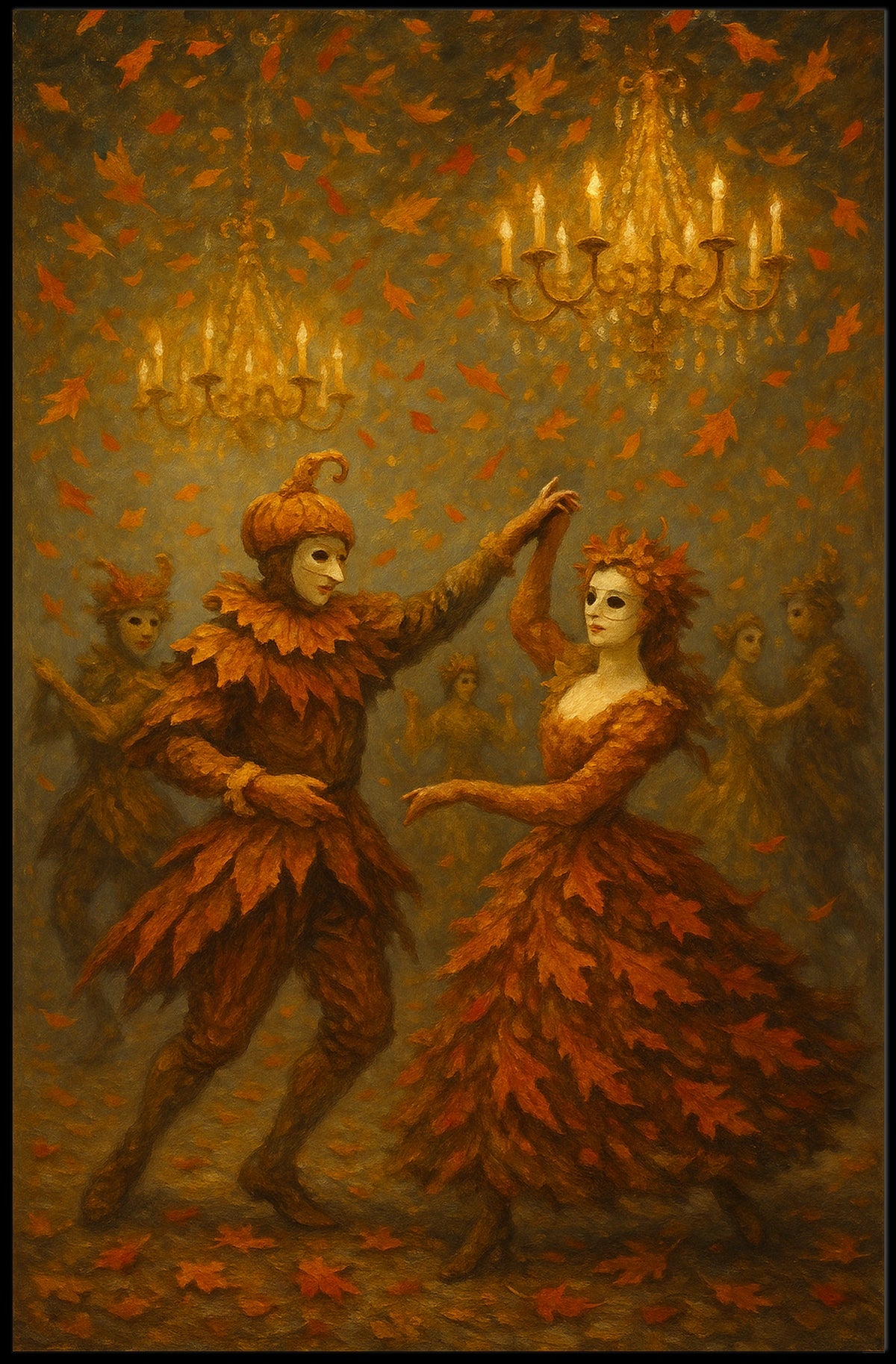 Autumn Masquerade Baroque Elegance Poster
