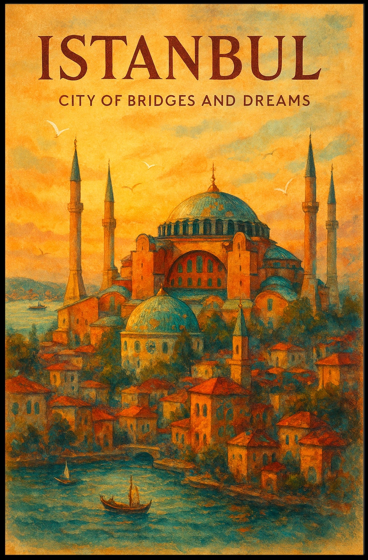 City of Bridges and Dreams Istanbul Poster