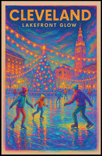 Cleveland Lakefront Glow Poster