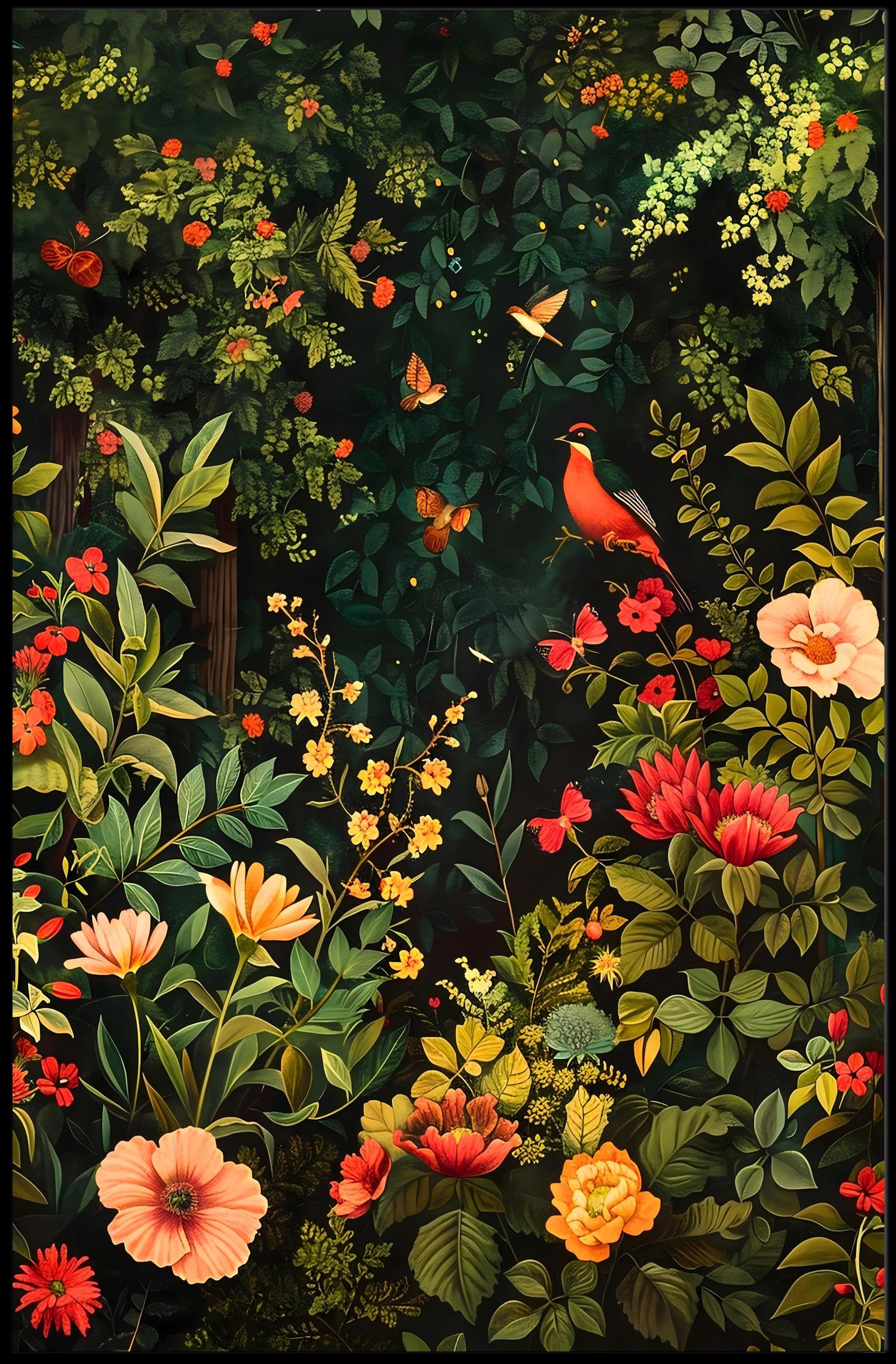 Vibrant Garden Symphony Wall Art Print