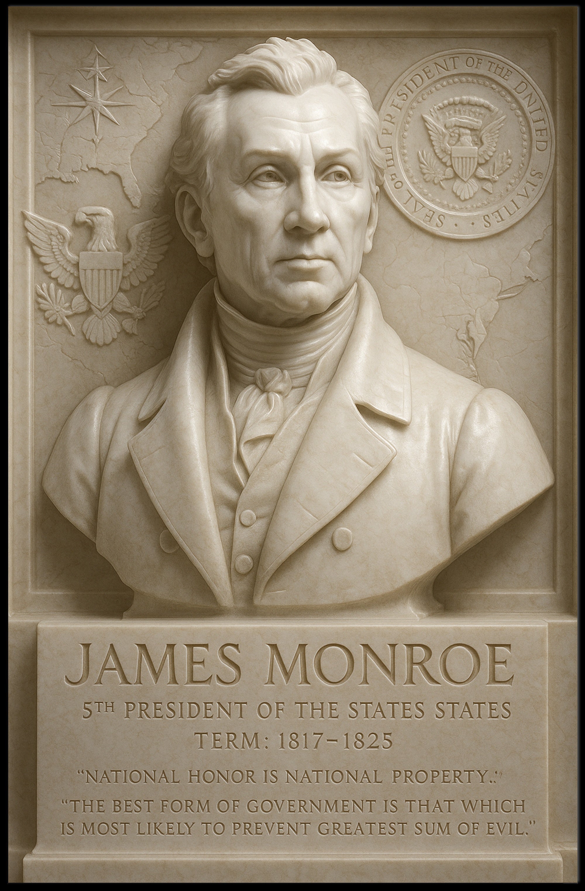 James Monroe Patriotic Historical Presidential Poster