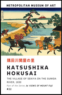Katsushika Hokusai The Village of Sekiya on the Sumida River Poster