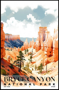 Bryce Canyon Watercolor Wall Art Poster