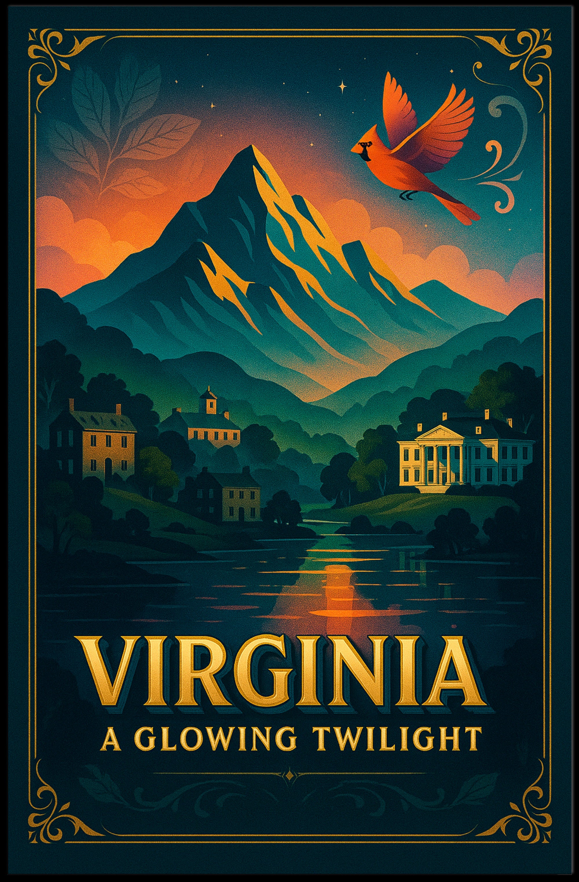 Virginia's Twilight Peace Travel Poster