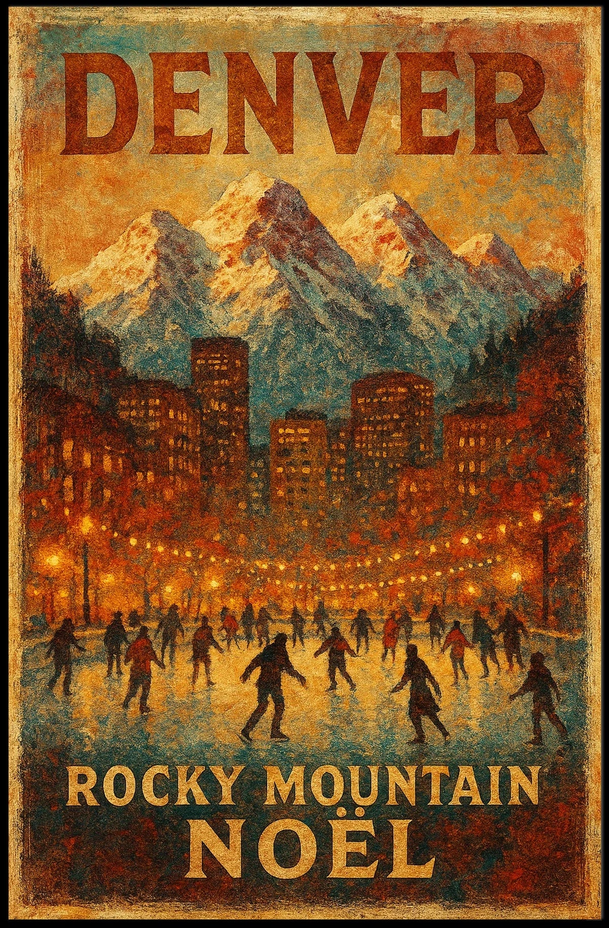 Denver Rocky Mountain Noël Poster