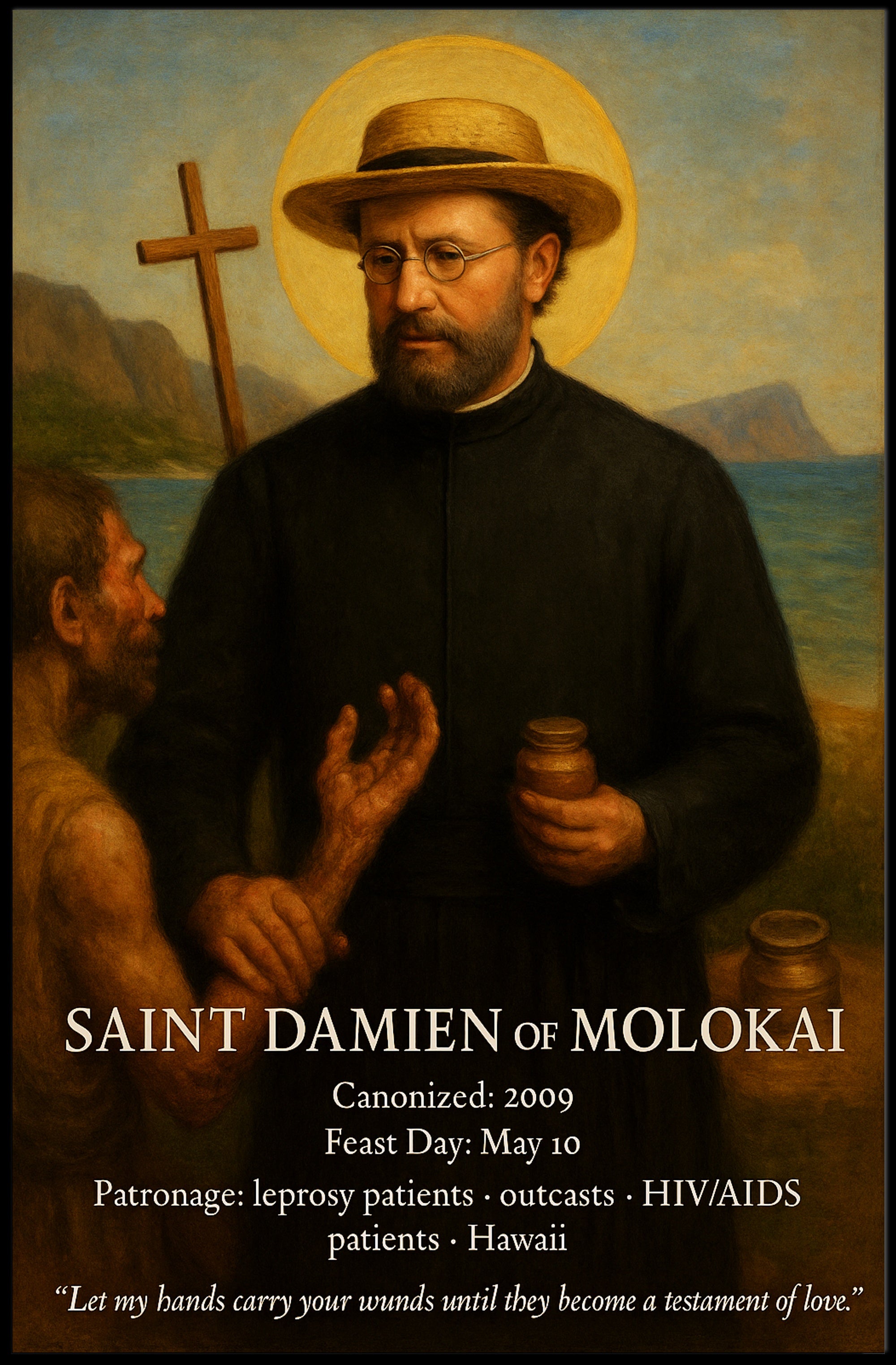 Saint Damien of Molokai Poster PosterGoat
