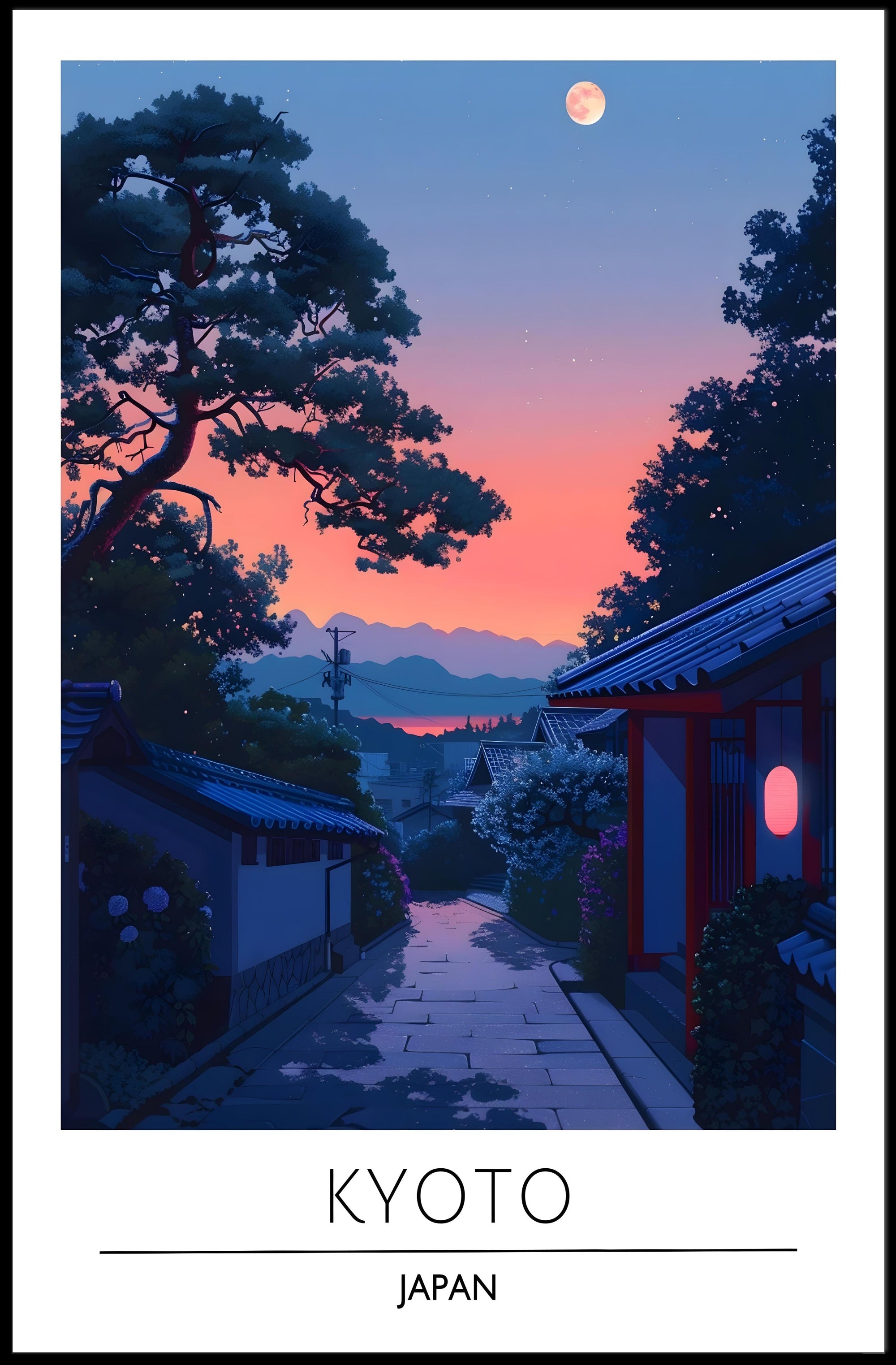 Kyoto Evening Scene Travel Poster