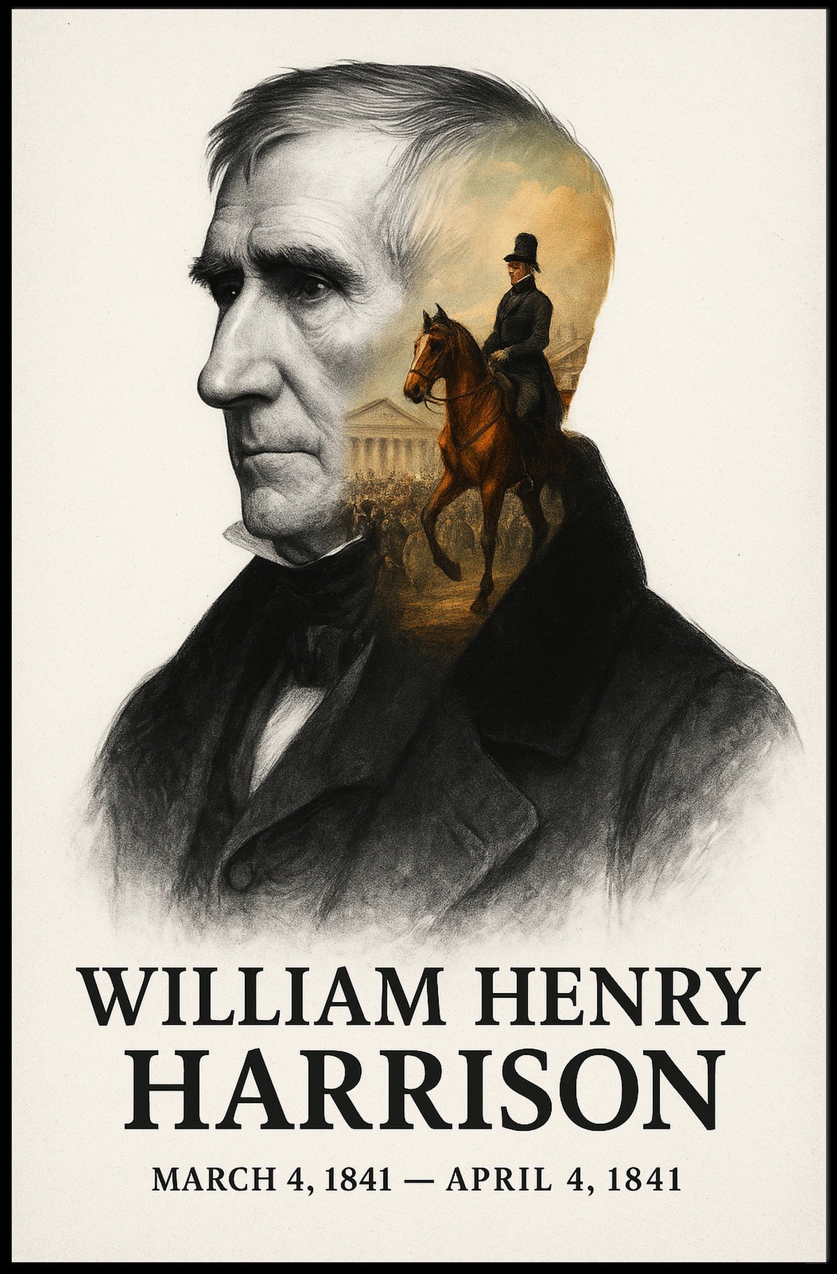 William Henry Harrison 9th President of the United States Reflections Poster