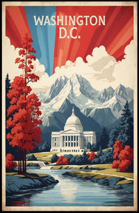 Washington D.C. Vintage Travel Poster