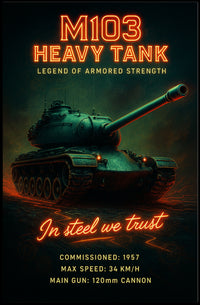 M103 Heavy Tank Legend of Armored Strength Poster PosterGoat