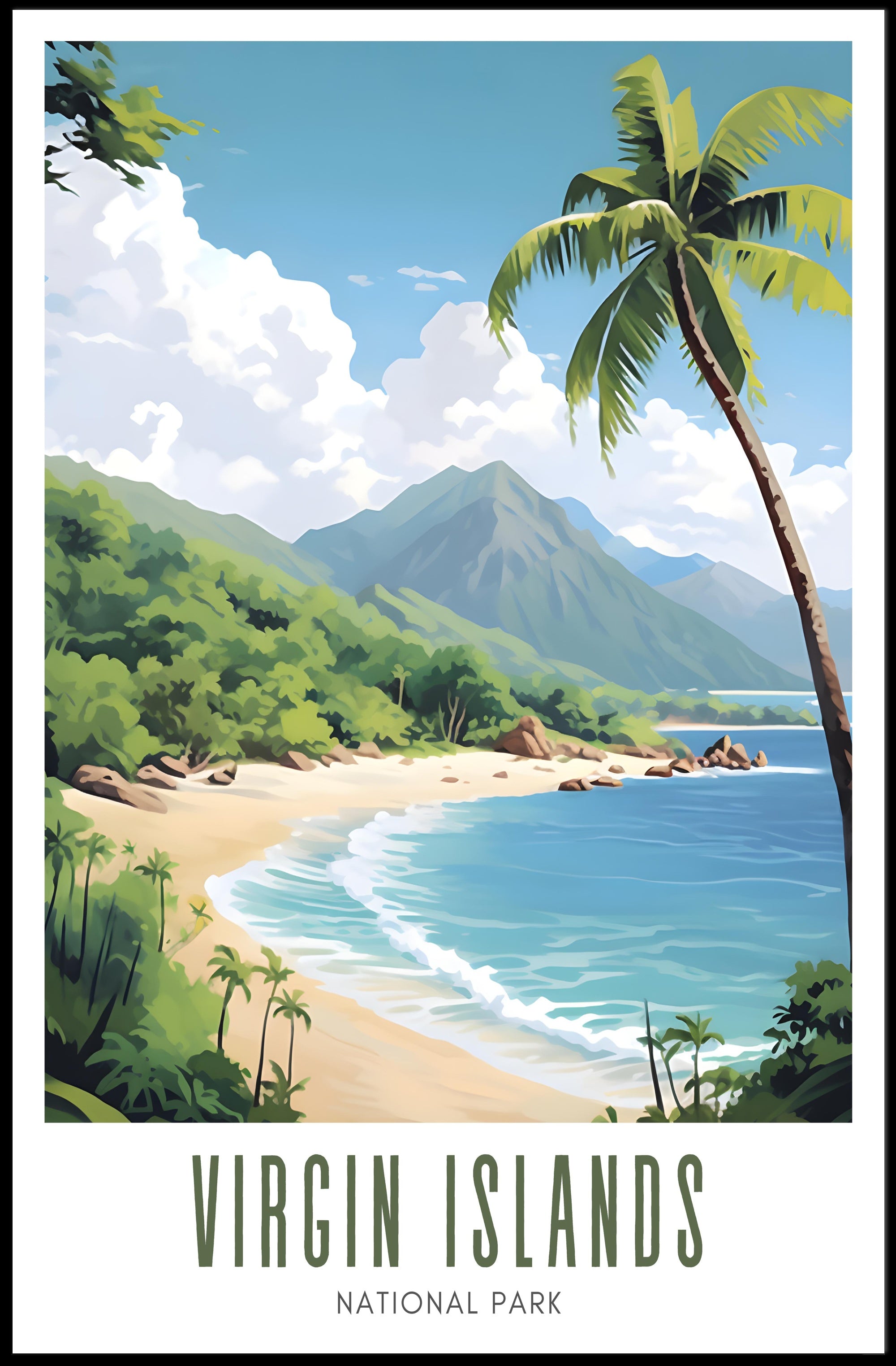 Virgin Islands National Park Poster Vintage Coastal