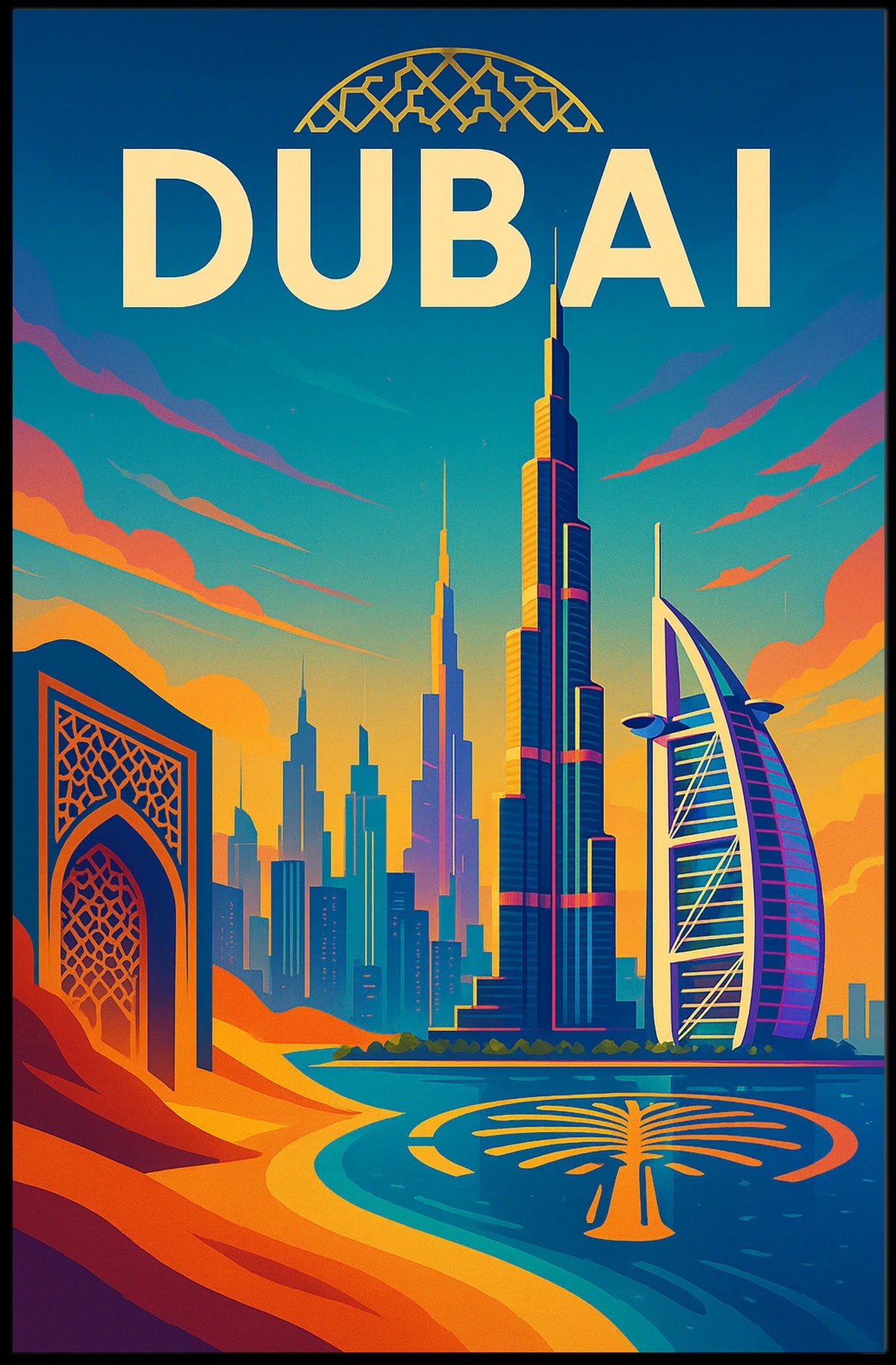 Dubai Poster City Of Wonders Vibrant Skyline For Travelers